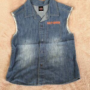 HARLEY DAVIDSON GIRLS DENIM VEST SIZE 6